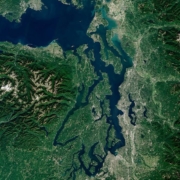 satellite view of Puget Sound